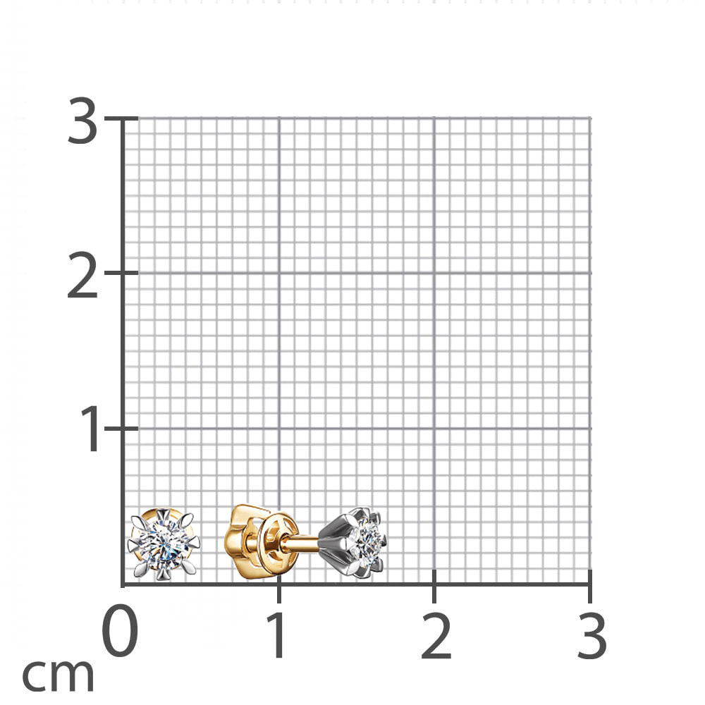 Cercei Pusete din aur galben cu pietre Diamant