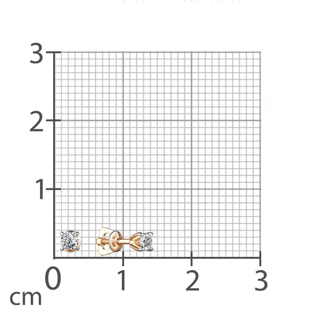 Cercei Pusete din aur roz cu pietre Diamant