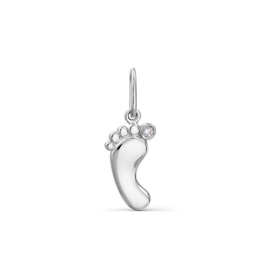 Pandantiv din aur alb cu pietre Cubic Zirconia Incolor