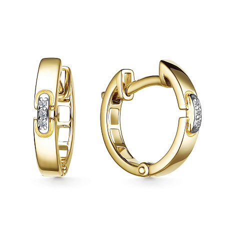 Cercei Creole din aur galben cu pietre Diamant