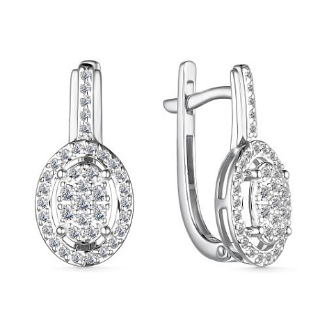 Cercei din aur alb cu pietre Diamant