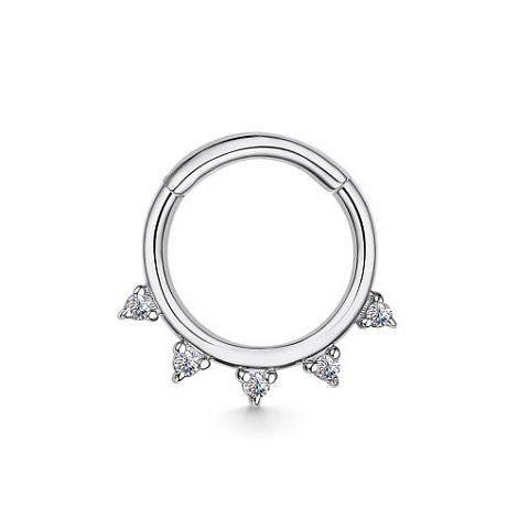 Piercing din aur alb cu pietre Diamant