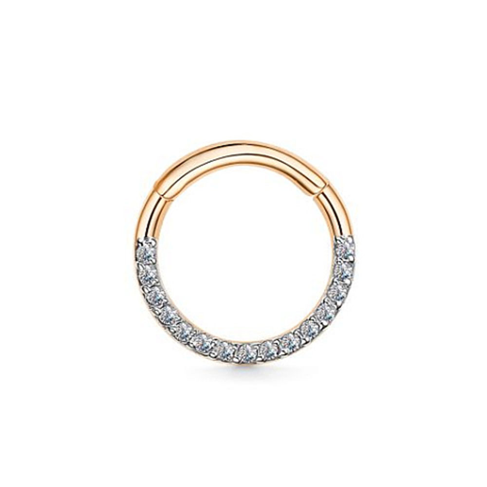 Piercing din aur roșu cu pietre Diamant