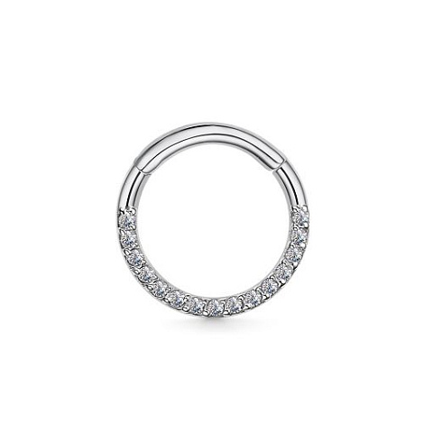 Piercing din aur alb cu pietre Diamant