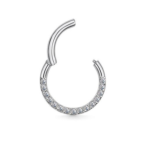 Piercing din aur alb cu pietre Diamant