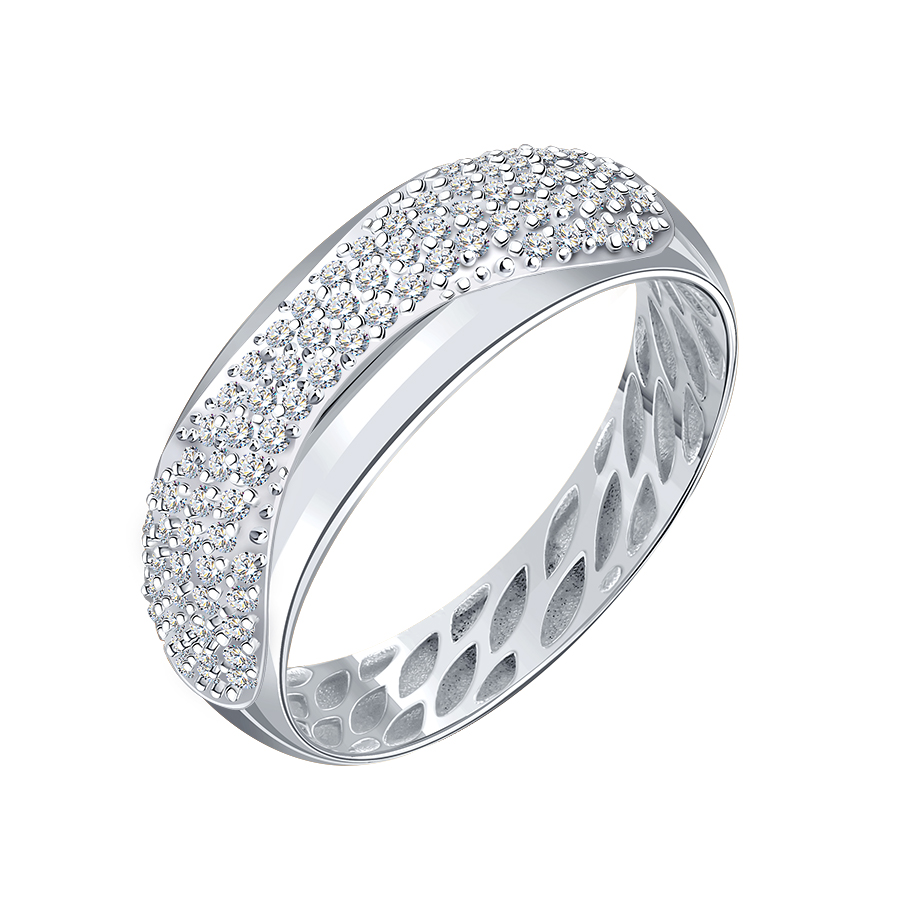 Inel din aur alb cu pietre Diamant