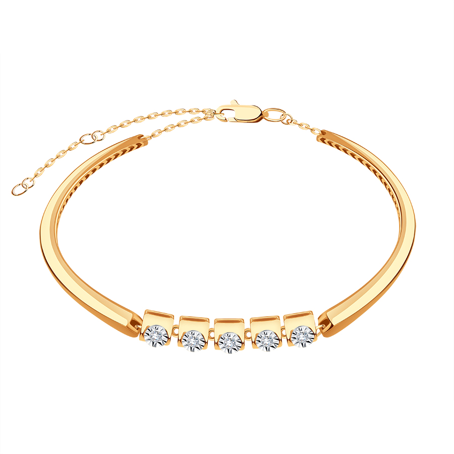 Brățară din aur roșu cu pietre Diamant