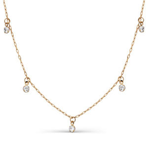 Colier din aur roșu cu pietre Cubic Zirconia Incolor
