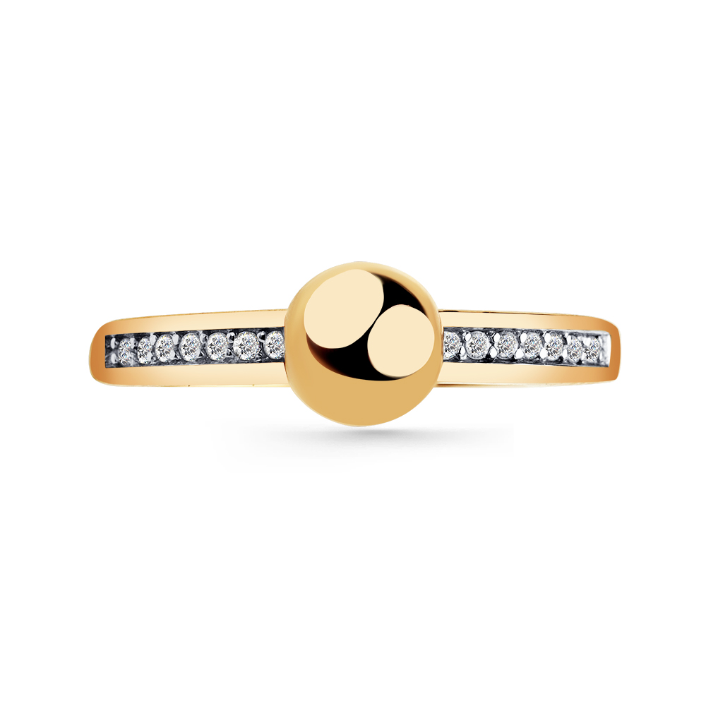 Inel din aur roșu cu pietre Cubic Zirconia Incolor