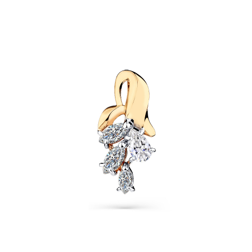 Pandantiv din aur roșu cu pietre Cubic Zirconia Incolor