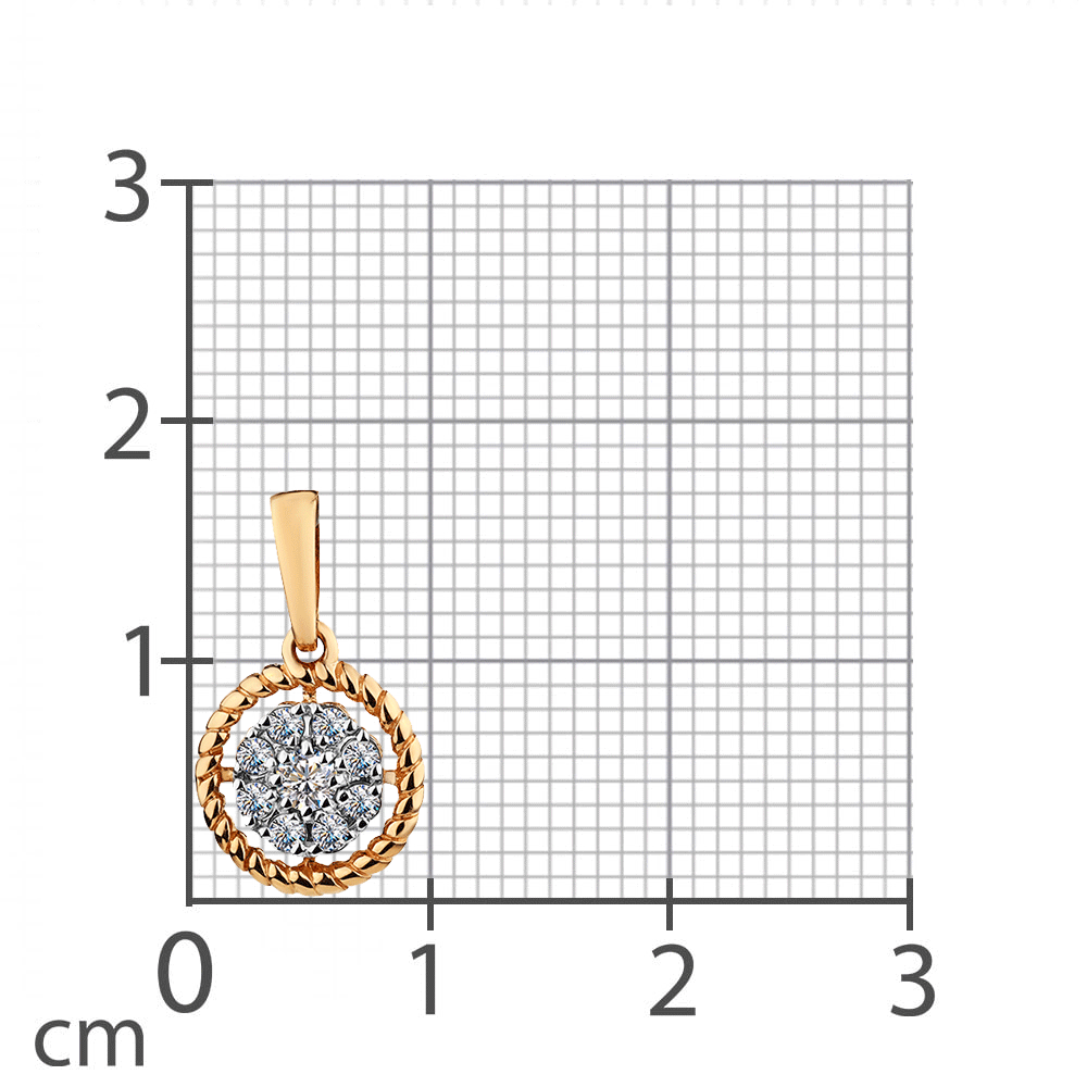 Pandantiv din aur roz cu pietre Cubic Zirconia Incolor