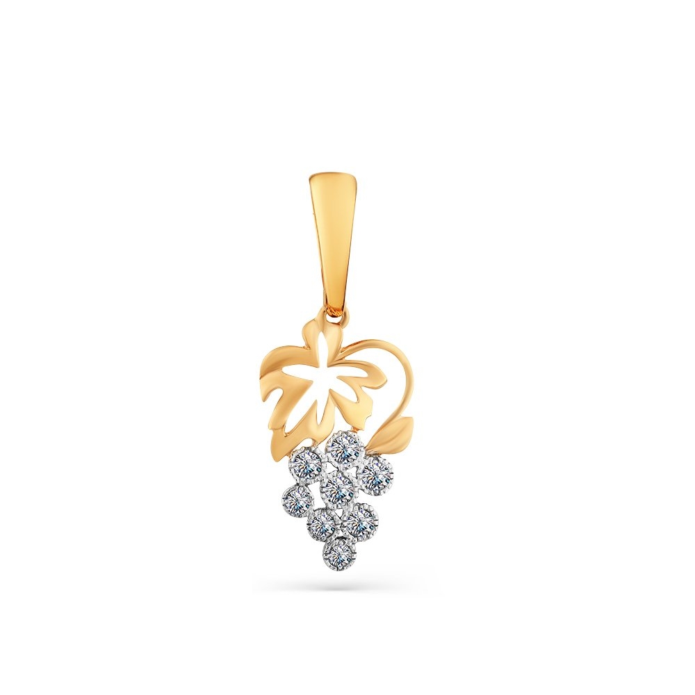 Pandantiv din aur roz cu pietre Cubic Zirconia Incolor