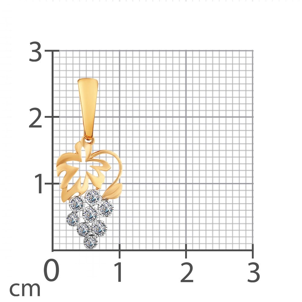 Pandantiv din aur roz cu pietre Cubic Zirconia Incolor
