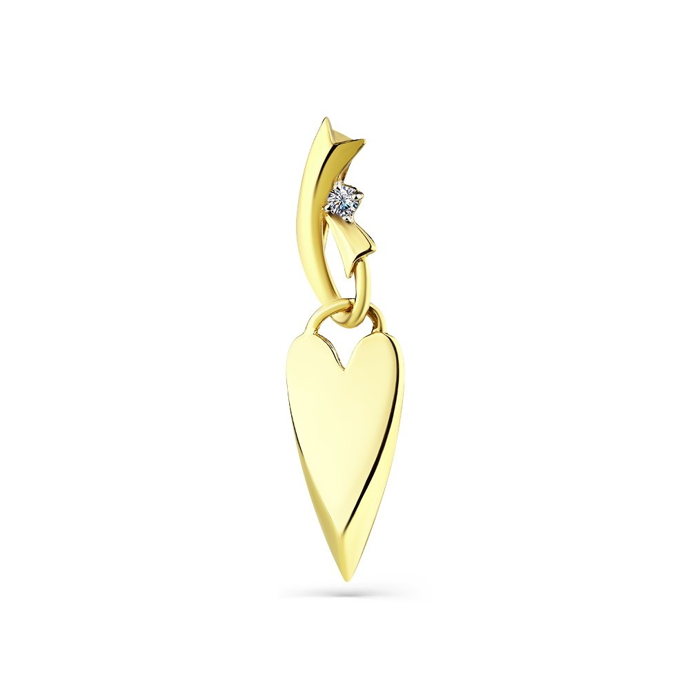 Pandantiv din aur galben cu pietre Cubic Zirconia Incolor