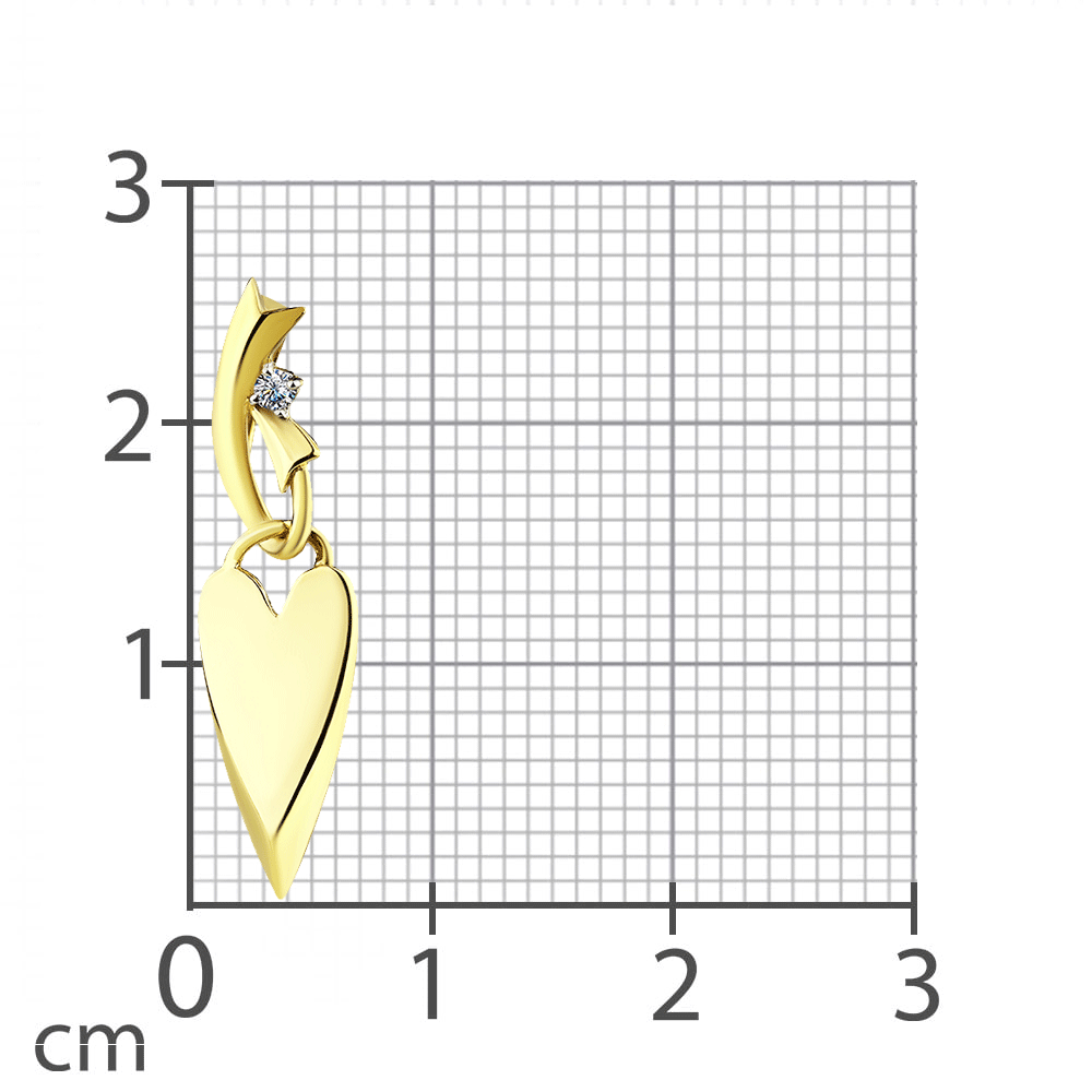 Pandantiv din aur galben cu pietre Cubic Zirconia Incolor