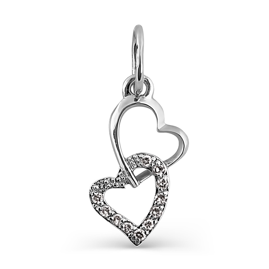 Pandantiv din aur alb cu pietre Diamant