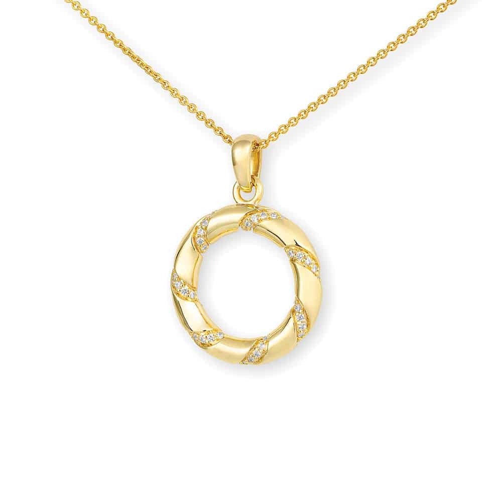 Pandantiv din aur galben cu pietre Diamant