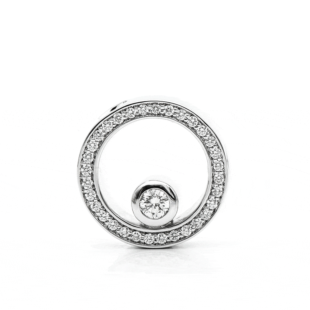 Pandantiv din aur alb cu pietre Diamant