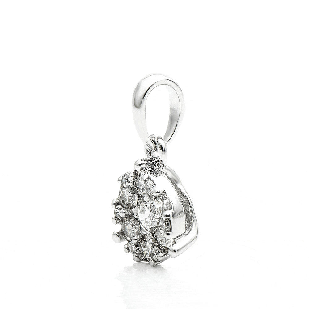 Pandantiv din aur alb cu pietre Diamant