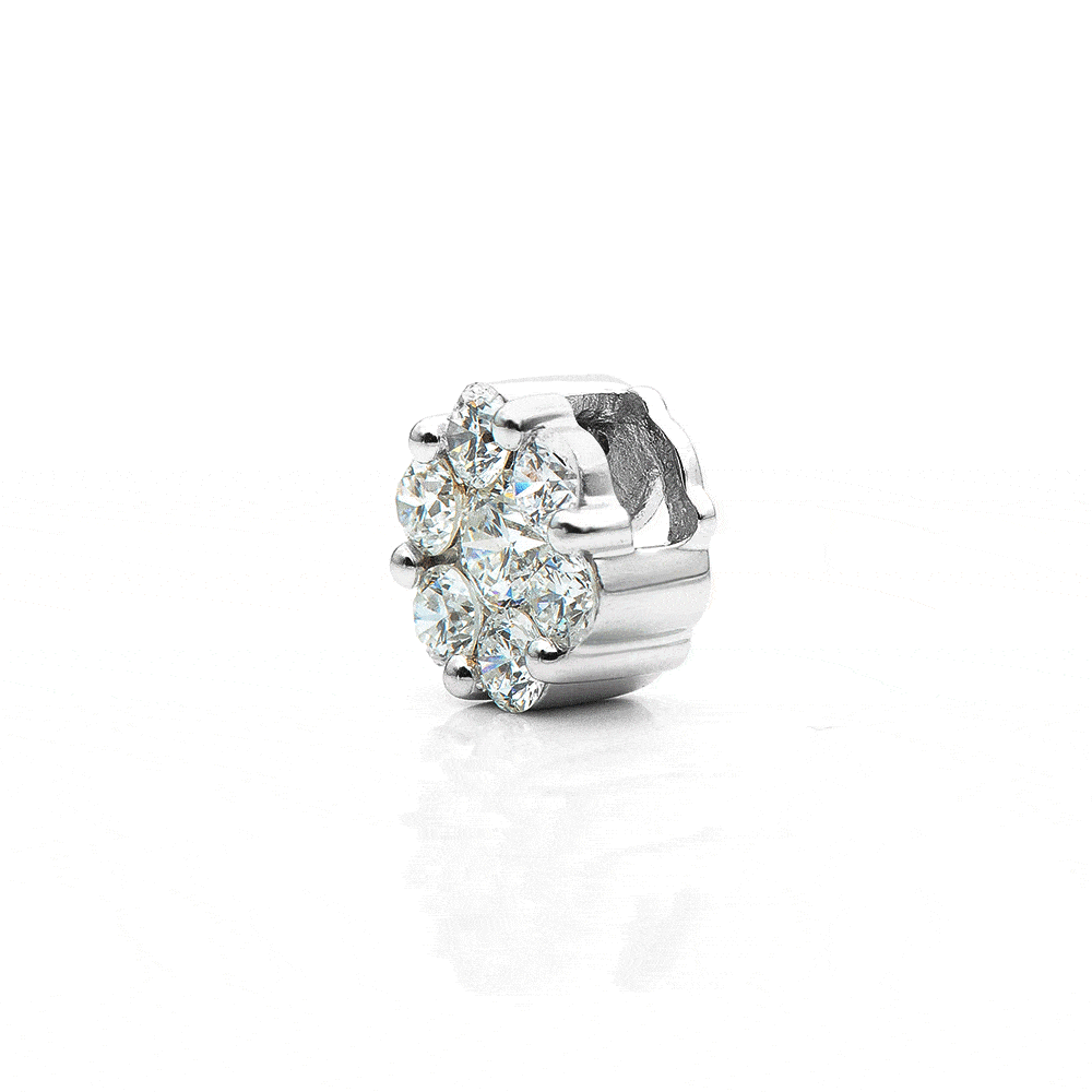 Pandantiv din aur alb cu pietre Diamant