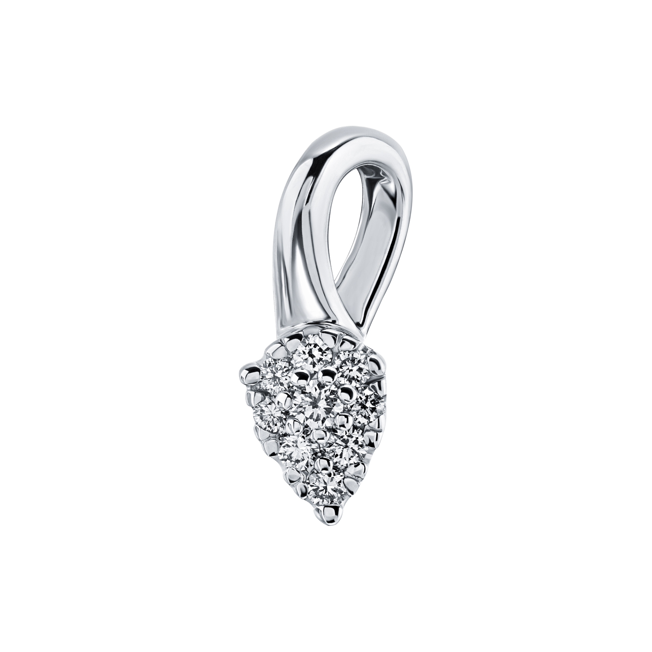 Pandantiv din aur alb cu pietre Diamant