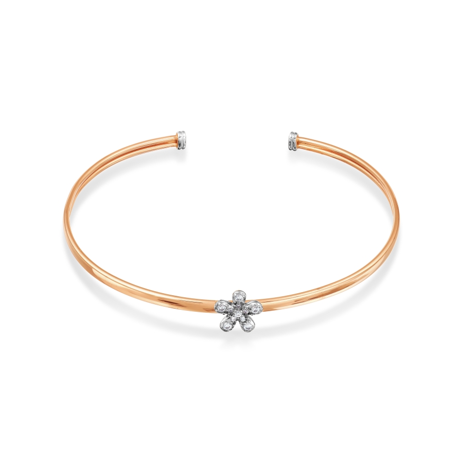 Brățară din aur alb și roșu cu pietre Cubic Zirconia Incolor
