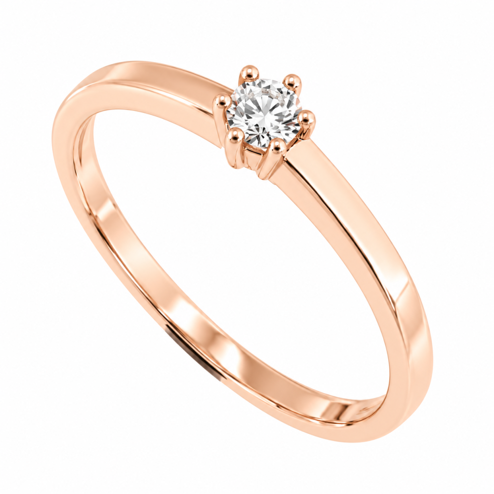Inel din aur roz cu Diamant