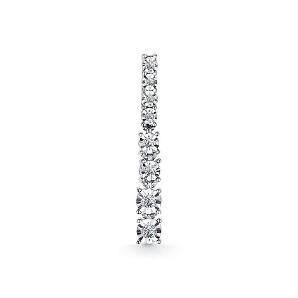 Pandantiv din aur alb cu pietre Diamant