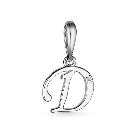 Pandantiv din aur alb cu pietre Diamant