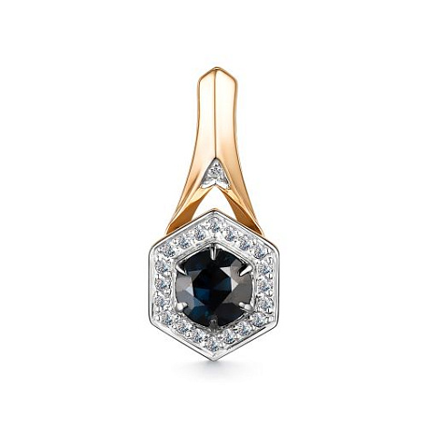 Pandantiv din aur roșu cu pietre Diamant, Safir
