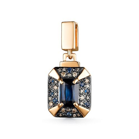 Pandantiv din aur roșu cu pietre Diamant, Diamant Cognac și Safir