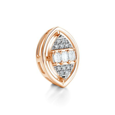 Pandantiv din aur roșu cu pietre Diamant