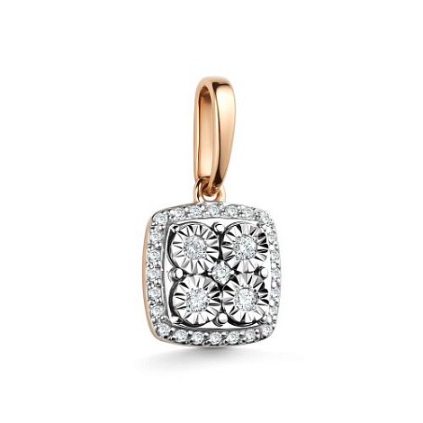 Pandantiv din aur roșu cu pietre Diamant