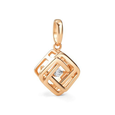 Pandantiv din aur roșu cu pietre Diamant