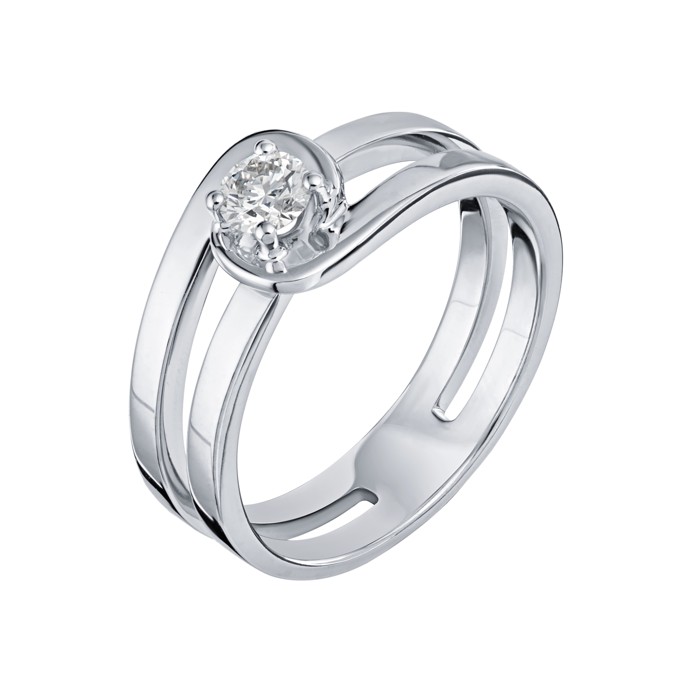Inel din aur alb cu pietre Diamant