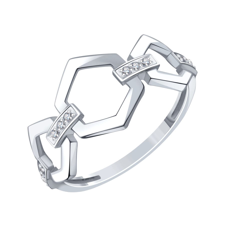 Inel din aur alb cu pietre Diamant