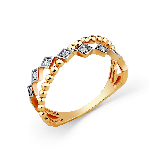 Inel din aur roșu cu pietre Cubic zirconia