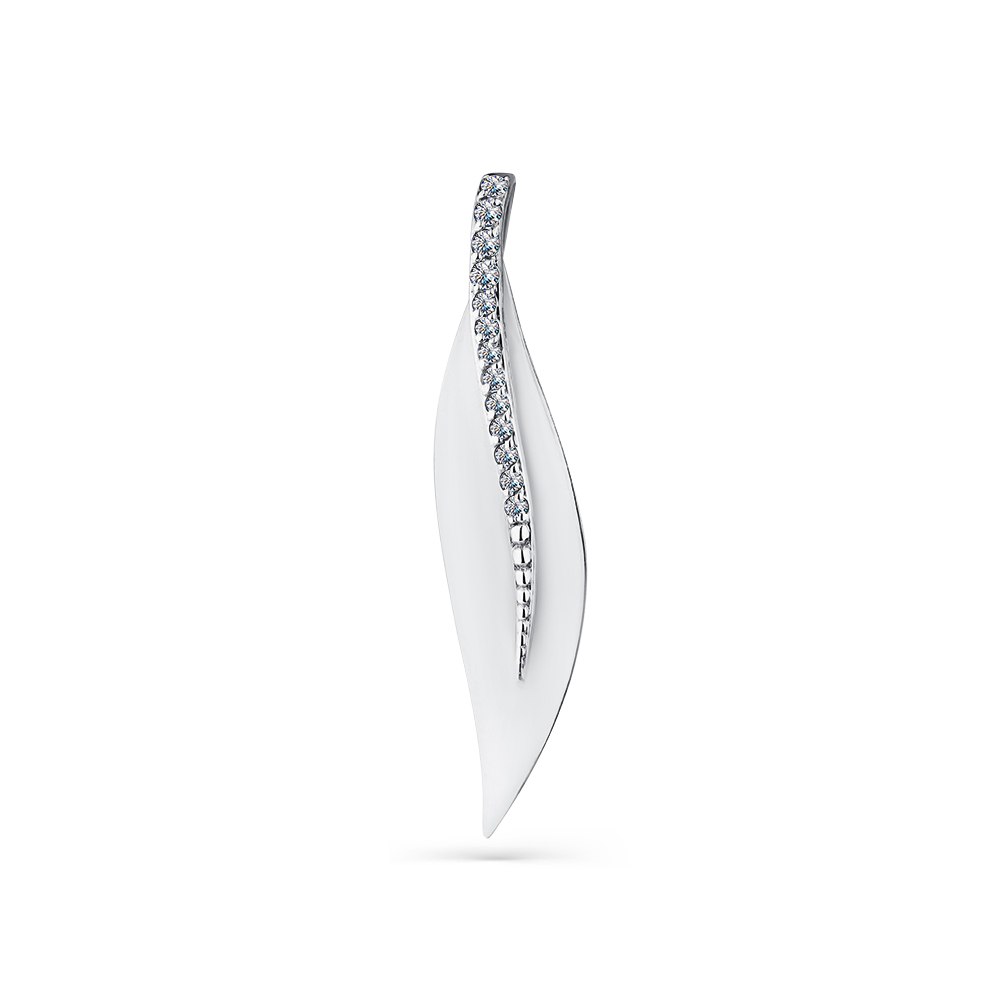 Pandantiv din aur alb cu pietre Cubic zirconia