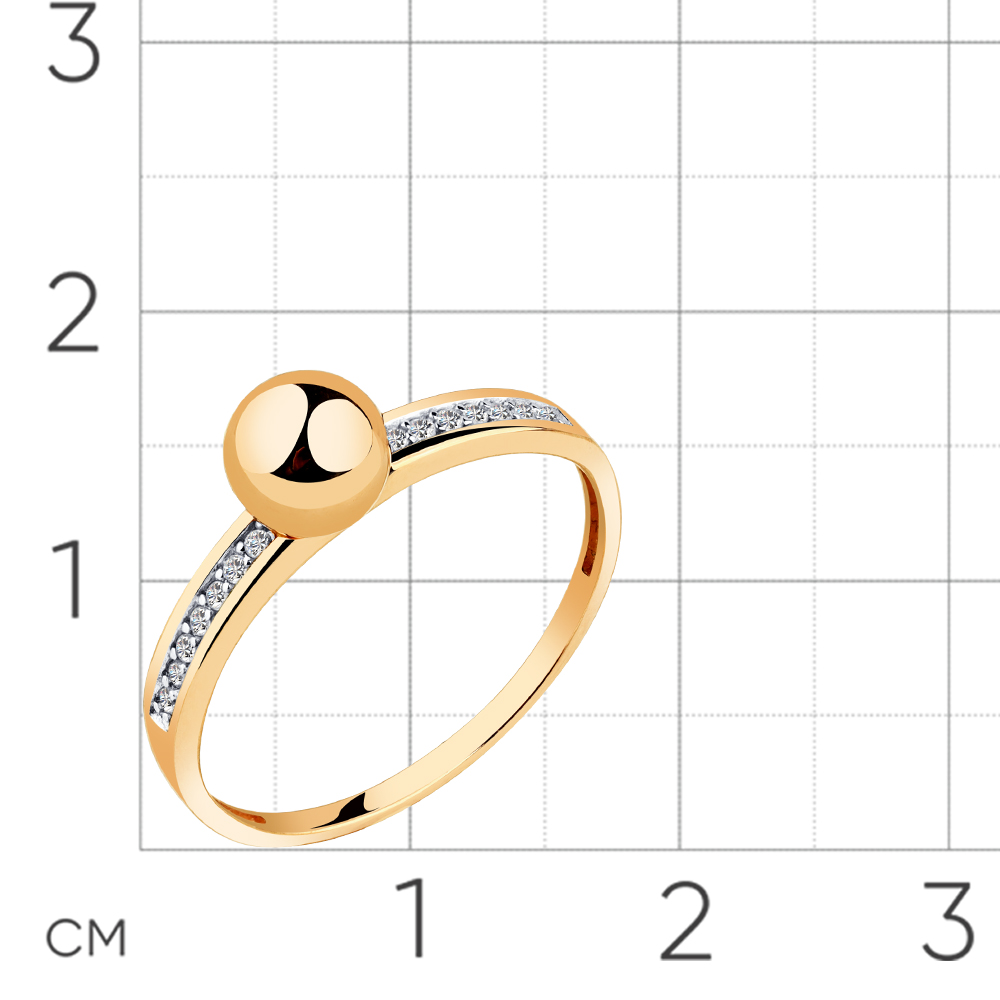 Inel din aur roșu cu pietre Cubic Zirconia Incolor
