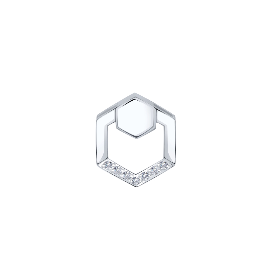 Pandantiv din aur alb cu pietre Diamant