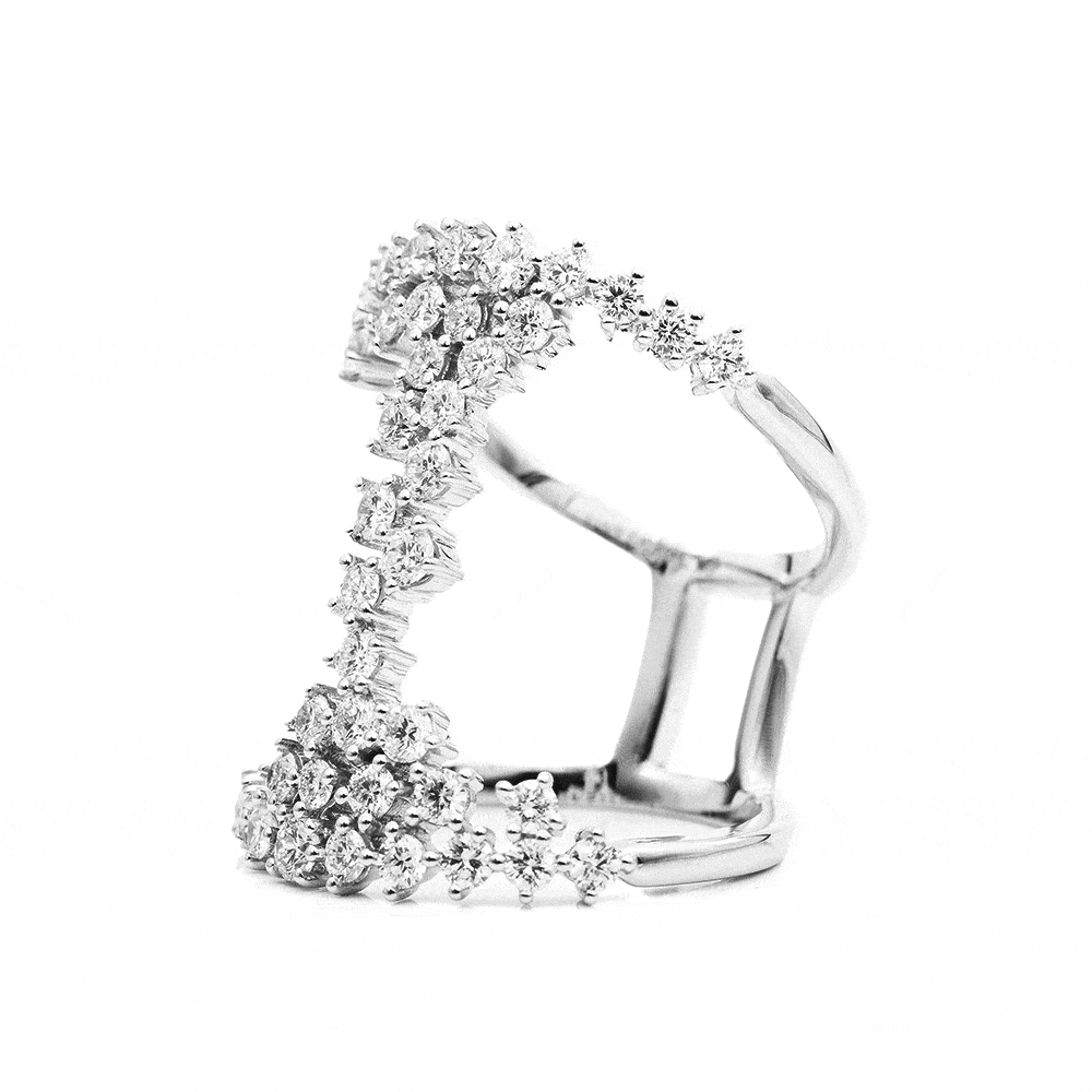 Inel din aur alb cu pietre Diamant