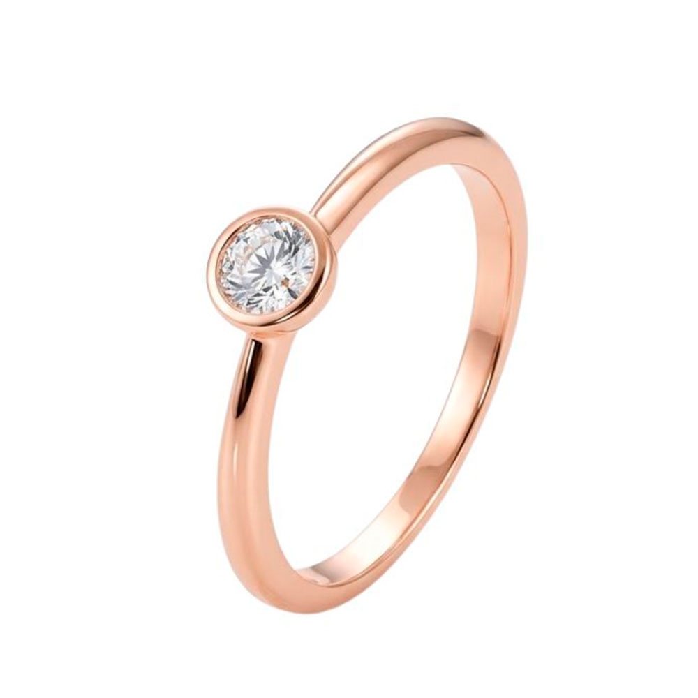 Inel din aur roz cu Diamant