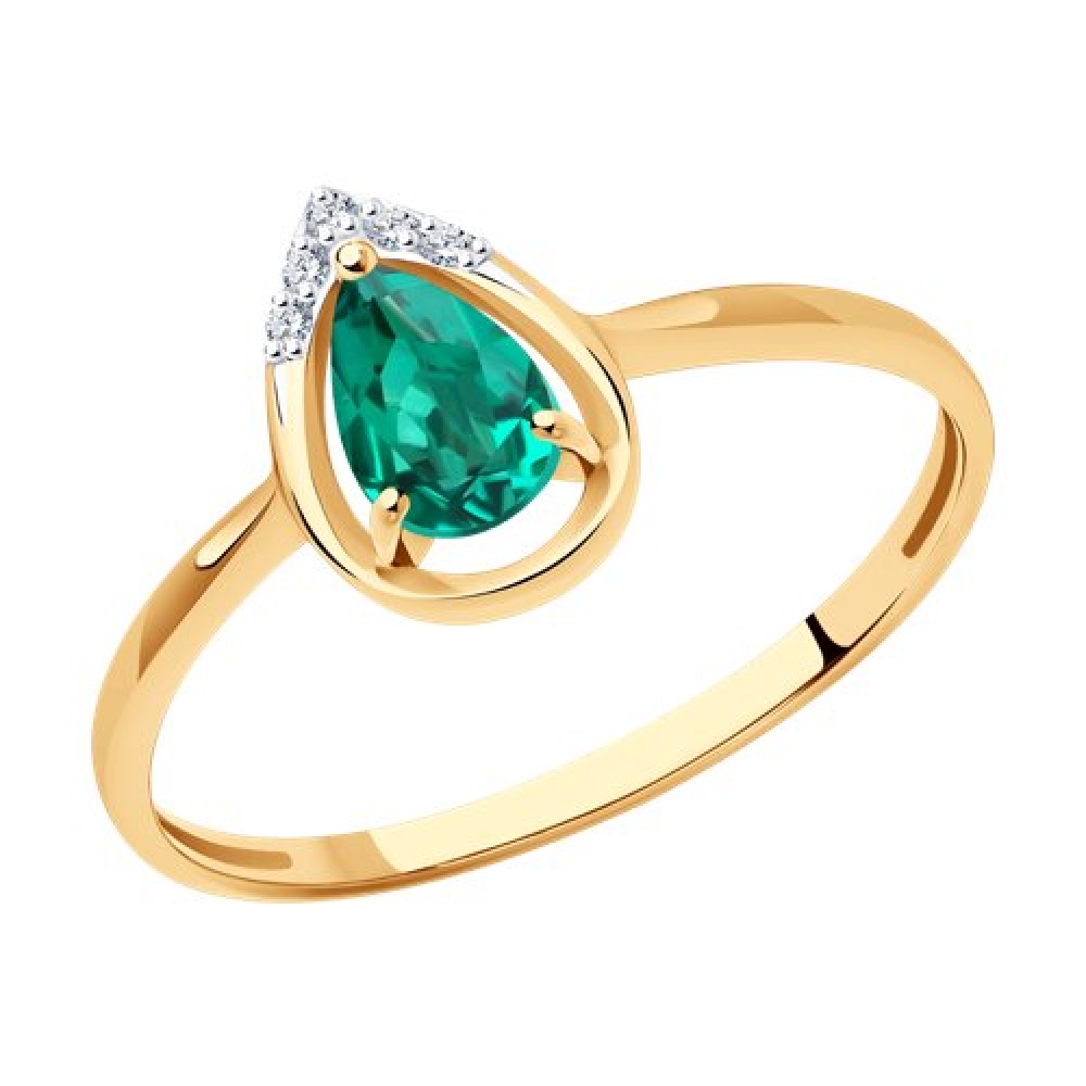 Inel din aur alb cu pietre Diamant