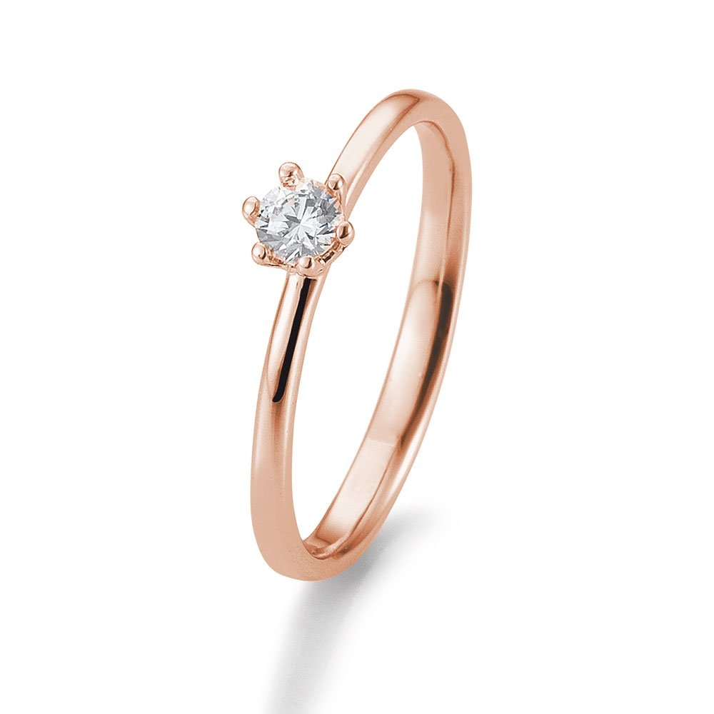 Inel din aur roz cu pietre Diamant