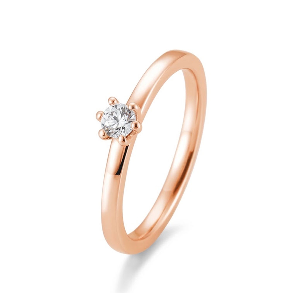 Inel din aur roz cu Diamant