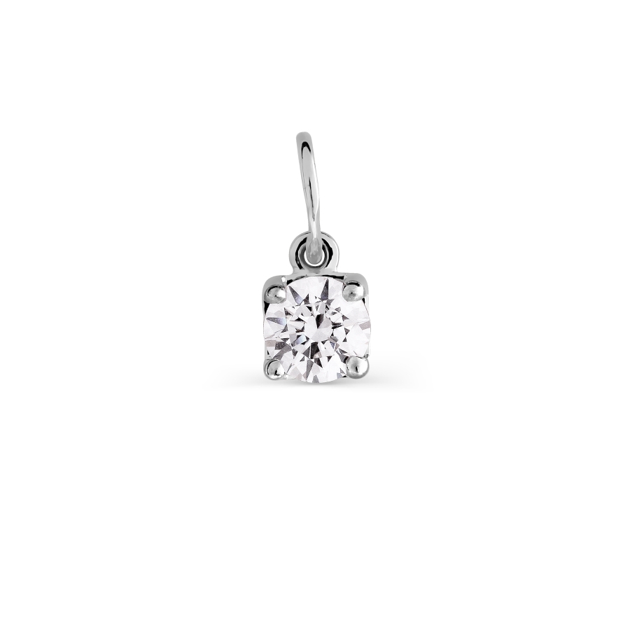 Pandantiv din aur alb cu pietre Cubic Zirconia Incolor