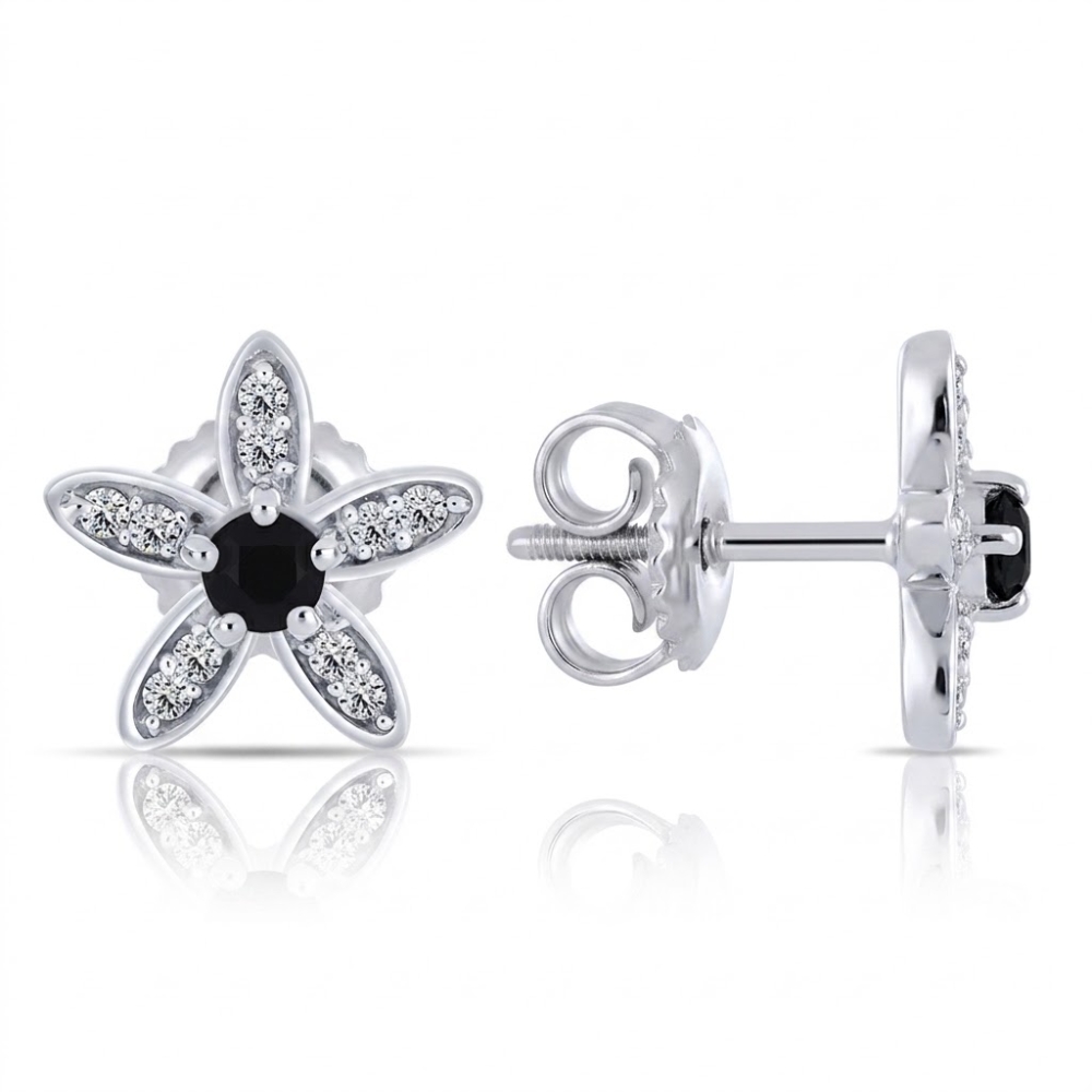 Cercei din argint cu Cubic Zirconia Incolor, Spinel