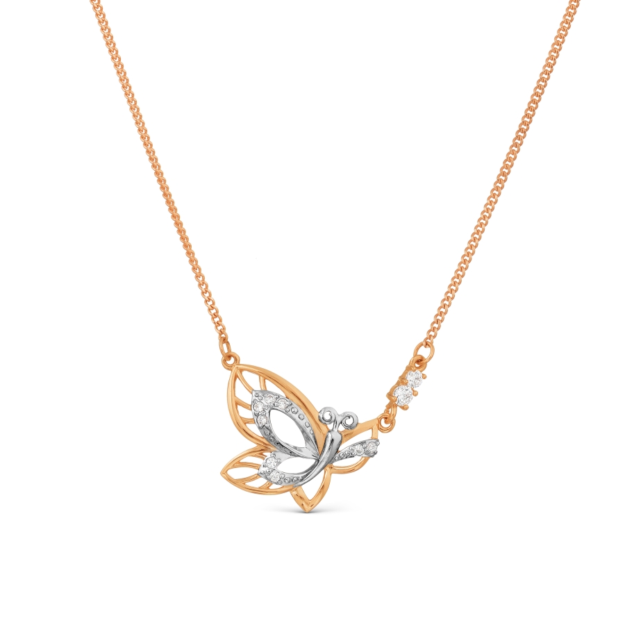 Colier din aur roșu cu pietre Cubic Zirconia Incolor