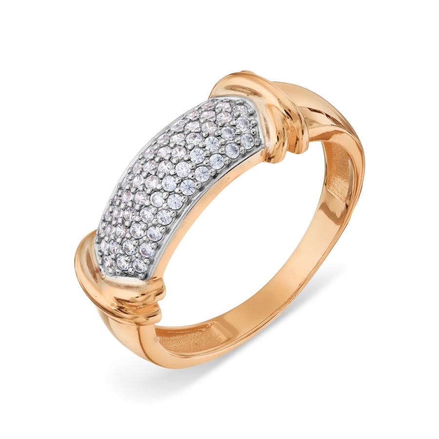 Inel din aur roșu cu pietre Cubic zirconia