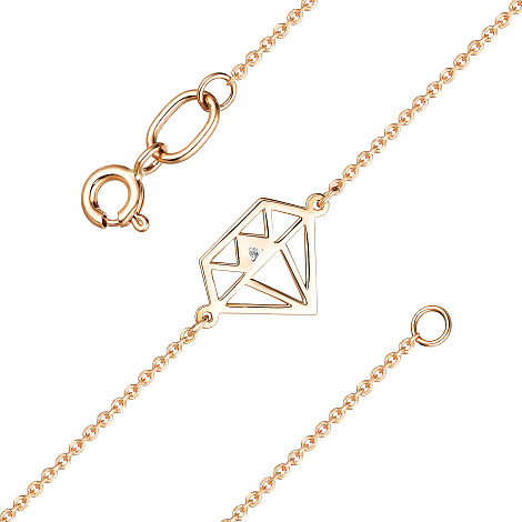 Brățară din aur roșu cu pietre Diamant